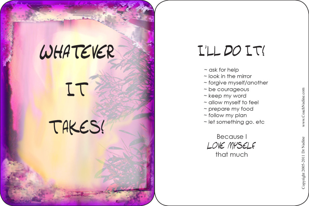 whatever it takes card front and back