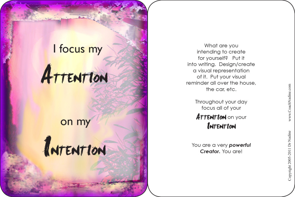 Attention on Intention card front an back