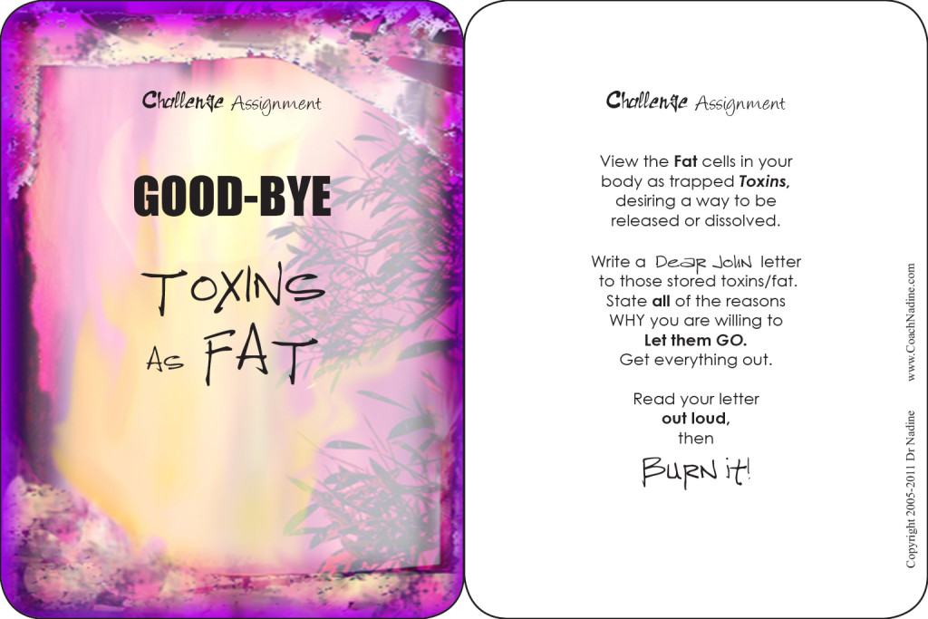 good bye toxins as fat card front and back